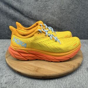 Hoka One One Clifton 8 Shoes Mens Size 9 D Yellow Running Sneakers 1119393 RYMZ